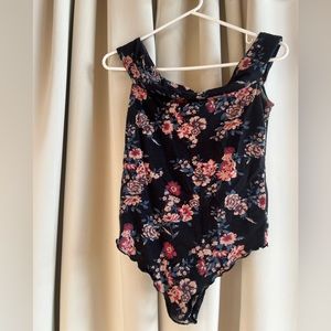 Free People off shoulder floral bodysuit